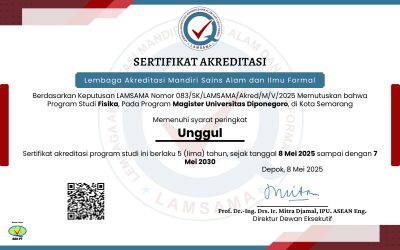 Program Magister Fisika UNDIP Raih Akreditasi Unggul dari LAMSAMA