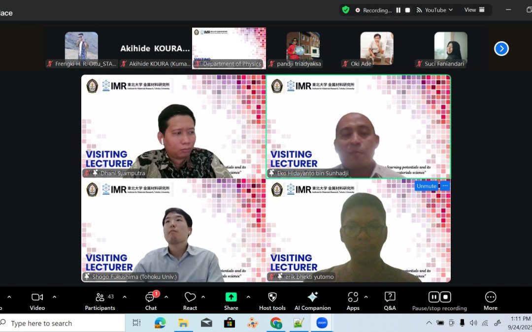Strengthening International Networking: Department of Physics, Faculty of Science and Mathematics, Diponegoro University Invites Assist. Prof. Shogo Fukushima in Visiting Professor Program